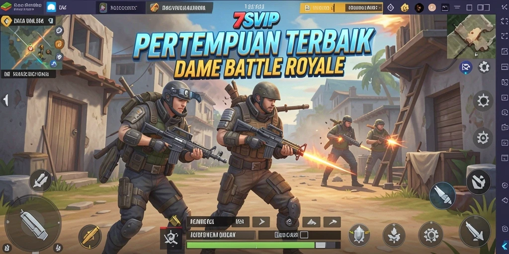 Gameplay seru dalam 7SVIP dengan aksi Battle Royale yang mendebarkan.