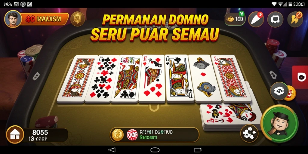 Tampilan gameplay menarik dari 8055 saat bermain Domino.