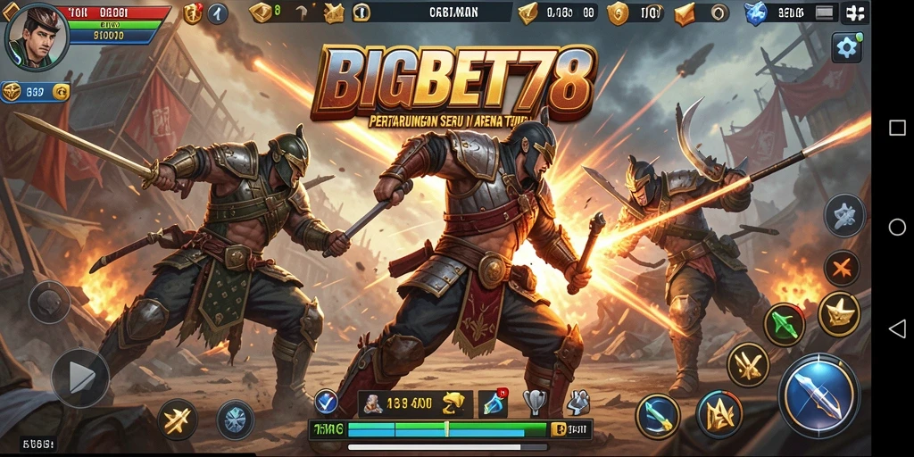Tangkapan layar dari gameplay pertarungan yang mendebarkan di BIGBET78.