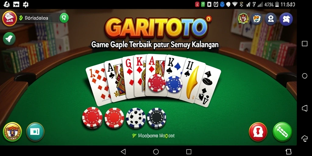 Tampilan gameplay GARITOTO yang seru dan menarik saat bermain Gaple.