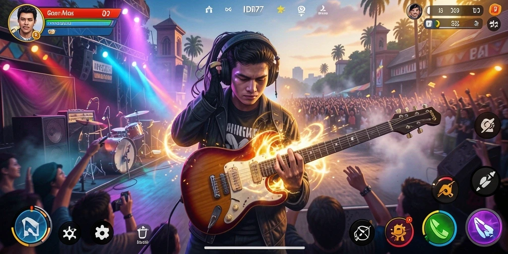 Screenshot gameplay IDR77 menampilkan momen seru bermain musik.