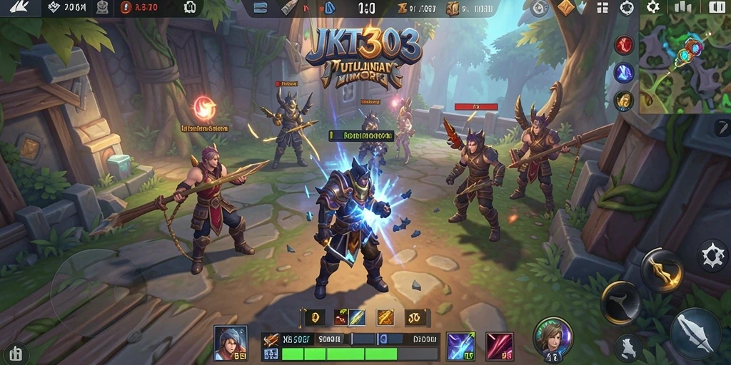 Tampilan gameplay JKT303 yang menakjubkan dengan aksi pertempuran seru.
