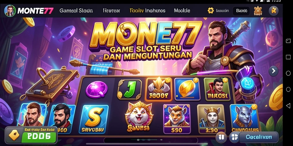 Tampilan gameplay seru di MONTE77 dengan banyak tema slot.
