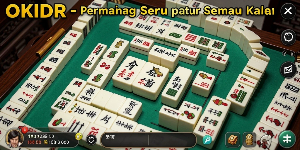 Screenshot gameplay <strong>OKIDR</strong> menampilkan ubin Mahjong yang elegan dan tantangan mengasyikkan.