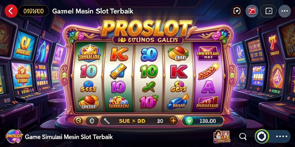 Screenshot utama PROSLOT menampilkan gameplay mendebarkan dengan mesin slot yang beragam.