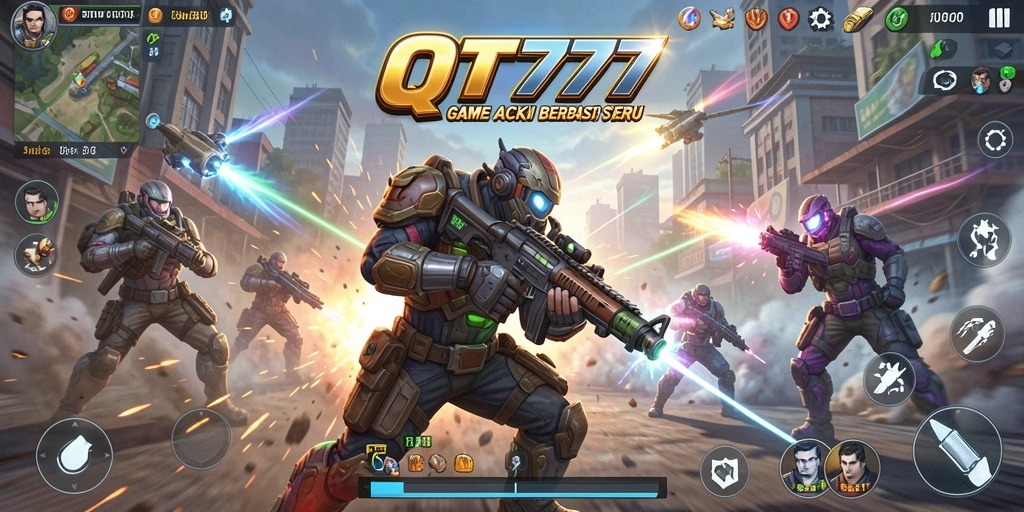Tampilan aksi seru dalam game TPS QT777 yang menantang.