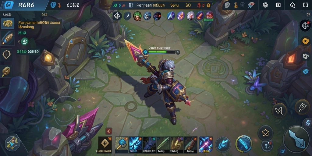 Tampilan gameplay R6R6 yang menakjubkan di arena MOBA.