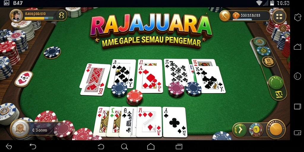 Tampilan gameplay seru di RAJAJUARA saat bermain Gaple.