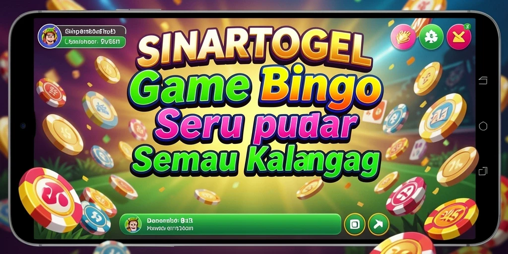 Tampilan gameplay SINARTOGEL dengan kartu Bingo yang berwarna-warni.