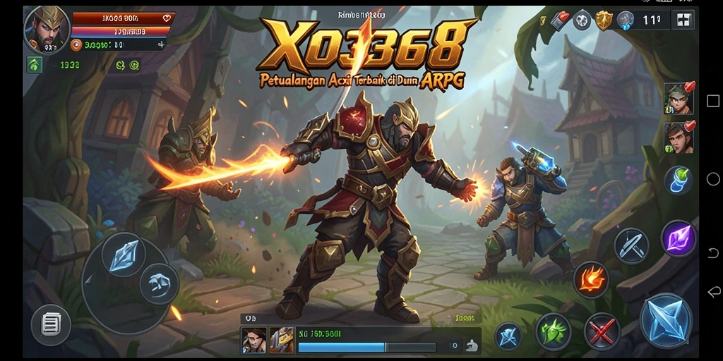 Screenshot utama <strong>XO368</strong> menampilkan aksi pertarungan yang dinamis dan karakter penuh gaya.