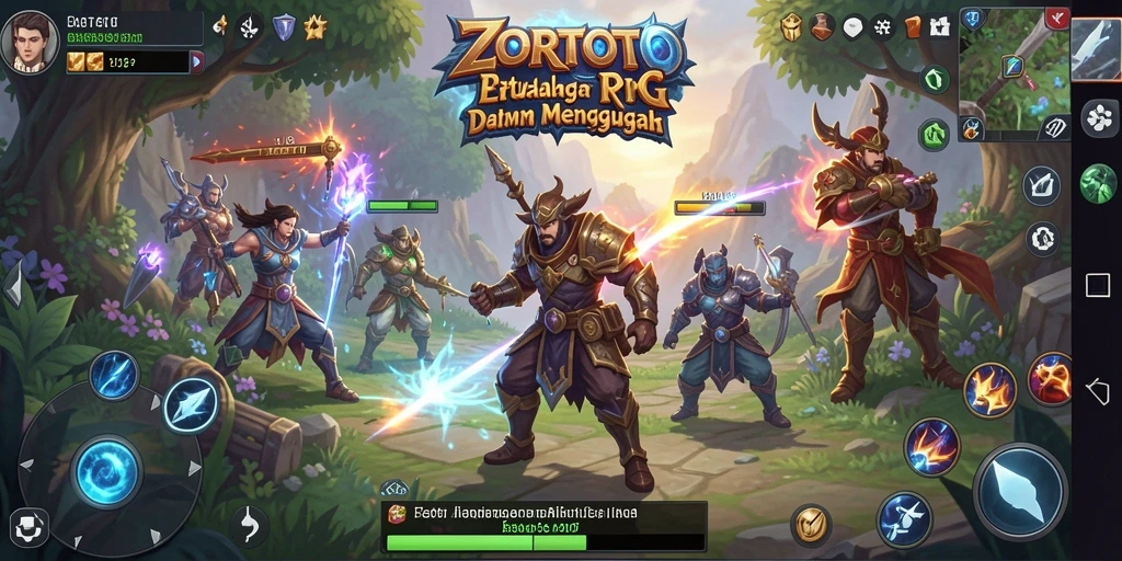 Screenshot ZORTOTO menampilkan pertarungan epik dan dunia fantasi yang menawan.